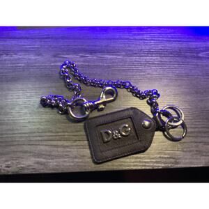 *Authentic* D&G Mens Fashion Motorcycle Chain & Leather  Fob